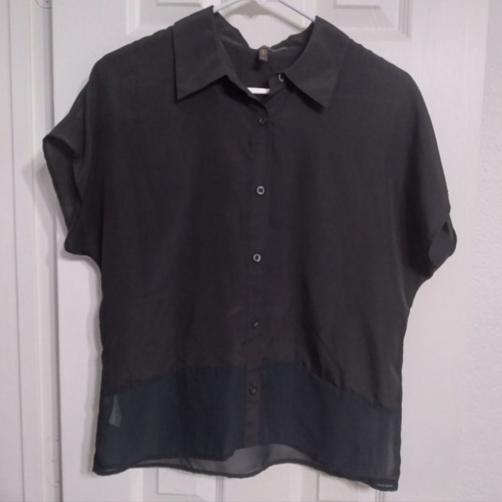 BCBG button up silky flowy blouse XS for women